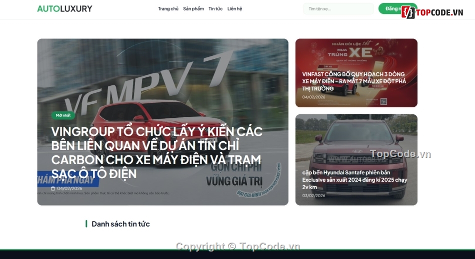 Website giới thiệu,Web giới thiệu,bán ô tô